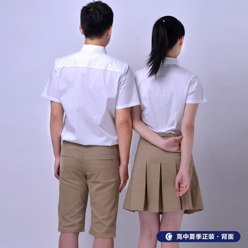 高中夏季衬衫校服背面